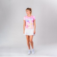 Camiseta de manga Bidi Badu Padel Eve Rosa Blanco