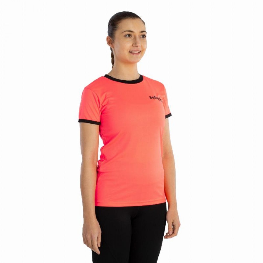 Camiseta Softee Galaxy Coral Fluor Negro Mujer