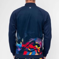 Chaqueta Bidi Badu Wild Arts imprime Azul Oscuro Rojo Mix