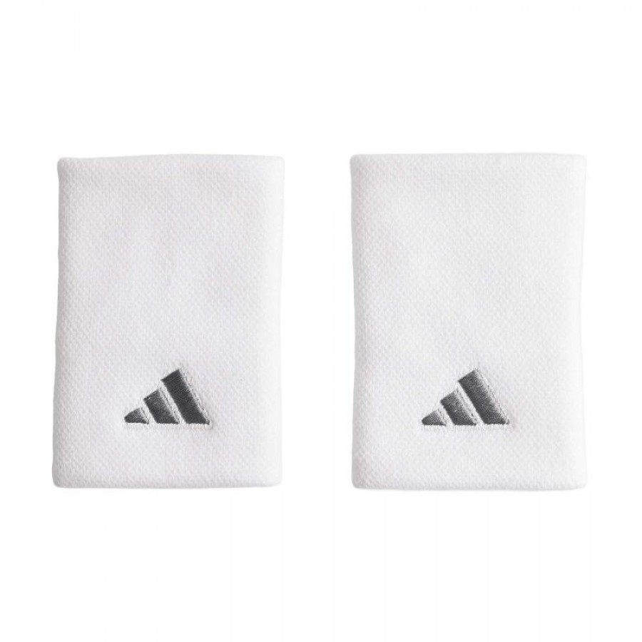 Muñequeras Adidas Largas Blanco Plata 2 Unidades