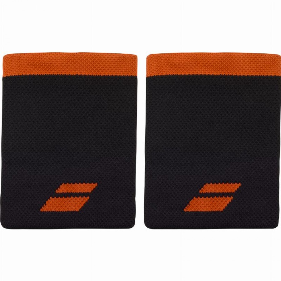 Babolat Logo Jumbo Black Red Wristbands 2 Units