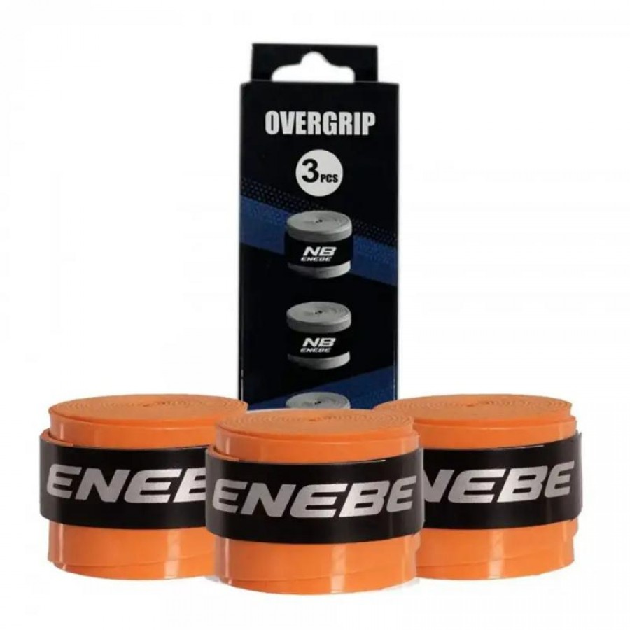 Enebe Plain Fluorescente Laranja Overgrips 3 Unidades