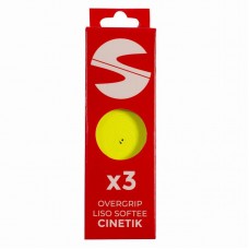 Softee Cinetik Smooth Overgrips Jaune Fluor 3 unités