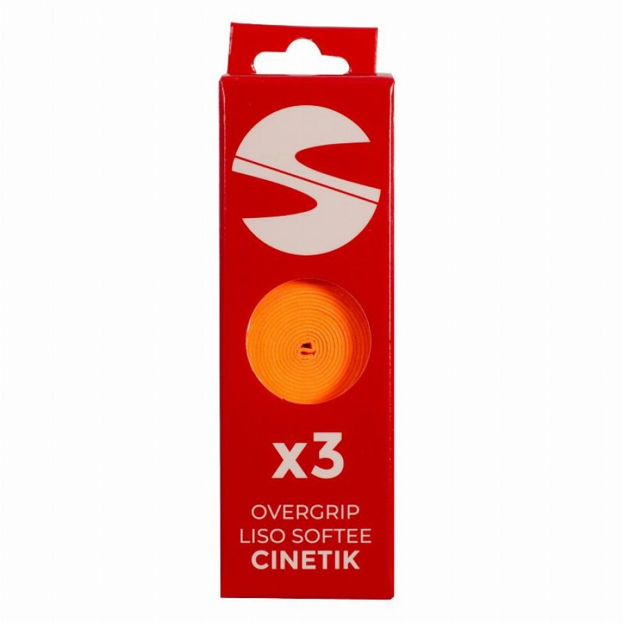 Overgrips Softee Cinetik Lisos Naranja Fluor 3 Unidades