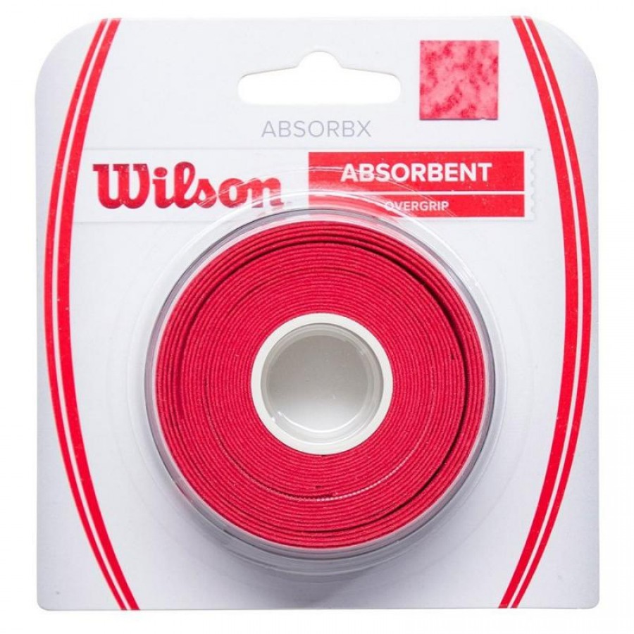 Overgrips Wilson AbsorbX Rojo 3 Unidades