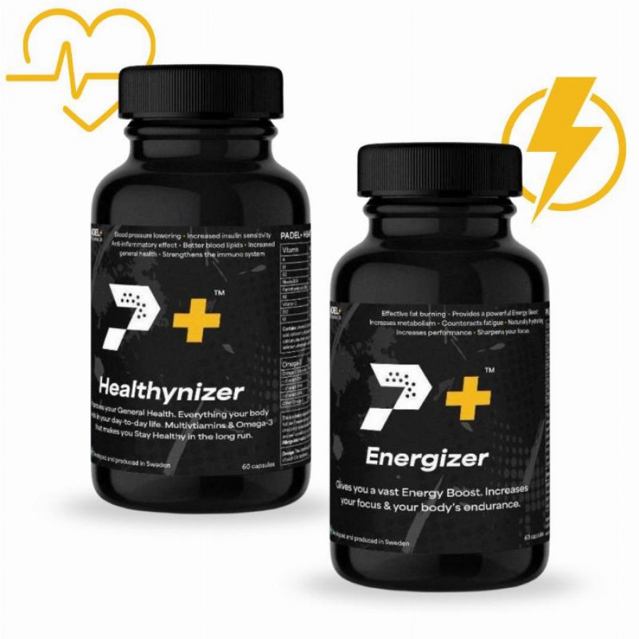 Pack Bote Padel Performance Energizer 60 Capsulas y Healthnizer 120 Capsulas