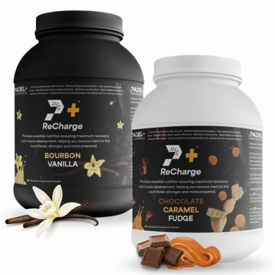 Pack Bote Padel Performance ReCharge Vainilla y Chocolate Caramelo