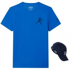 Pack Lacoste Novak Djokovic T-shirt bleu et casquette marine Pack Lacoste Novak Djokovic T-shirt bleu et casquette marine