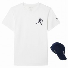 Pack Lacoste Novak Djokovic T-shirt blanc et casquette marine Pack Lacoste Novak Djokovic T-shirt blanc et casquette marine