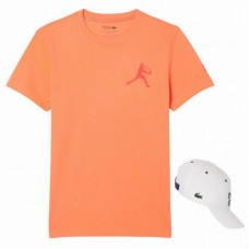 Pack Lacoste Novak Djokovic T-shirt orange et casquette blanche