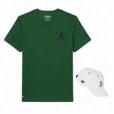 Pack Lacoste Novak Djokovic T-Shirt Vert et Casquette Blanche