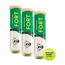 Pack de 3 Botes de 4 Pelotas Dunlop Fort All Court Tenis Pack de 3 Botes de 4 Pelotas Dunlop Fort All Court Tenis