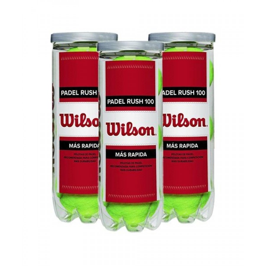 Pack of 3 Cans of Wilson Rush 100 Balls