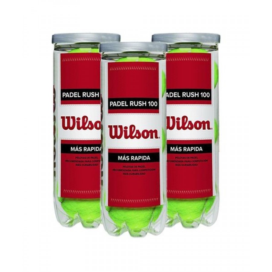 Confezione da 3 lattine di Wilson Rush 100 Balls