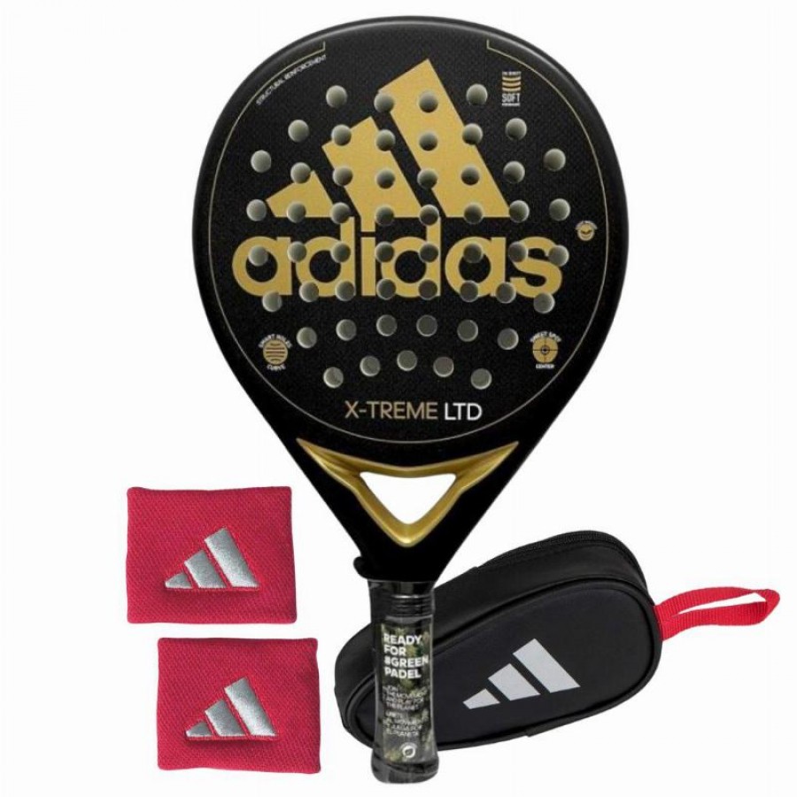 Pack Adidas X-Treme Black Gold Racchetta con Portamonete e Borse da Polso