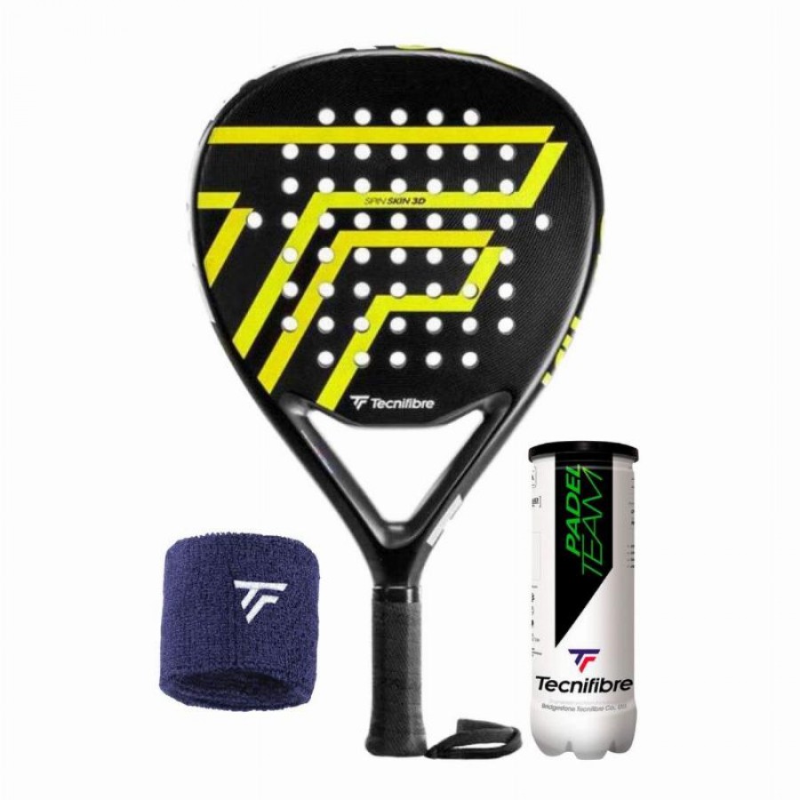 Pack Tecnifibre Wall Breaker 360 Racket with Wristband and Balls