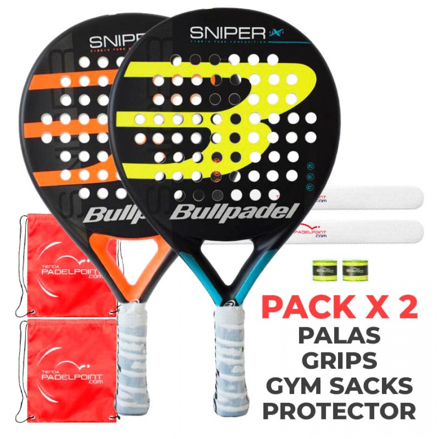 Pack Palas Bullpadel Sniper X Serie Amarela e Laranja