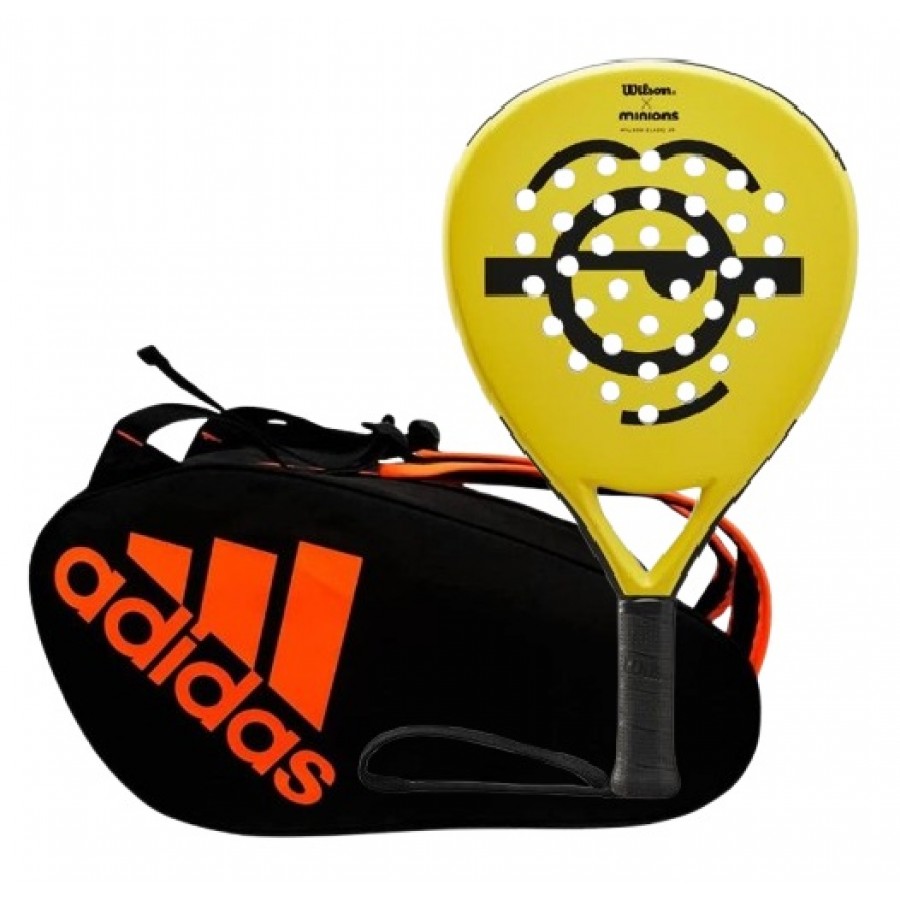 Racchetta Wilson Minions Face Blade Junior e borsa da padel Adidas Orange