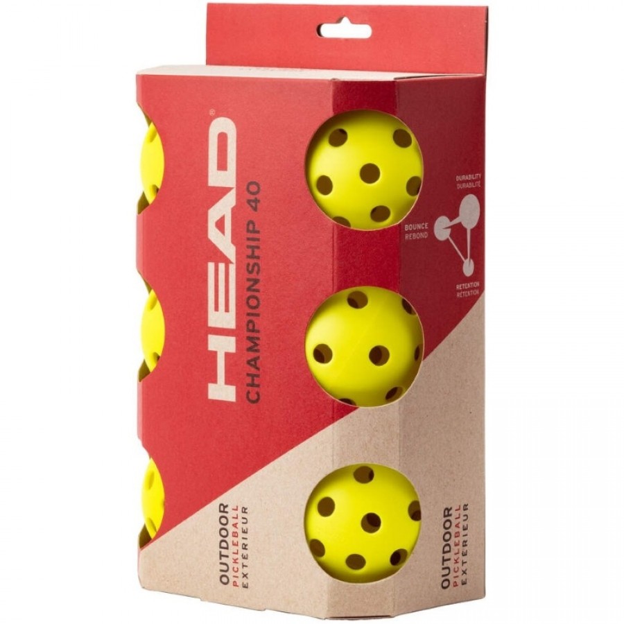 Pelotas Pickleball Head Championship 40 Extérieur 6 Unidades