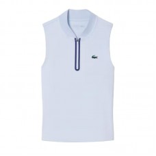 Polo Lacoste Sleeveless Ultra Dry Azul Claro Mujer