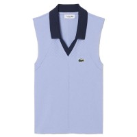 Polo Lacoste Tight Fit Violeta Azul Marino Mujer