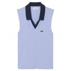 Polo Lacoste Apertado Violeta Azul Marino Mujer Polo Lacoste Apertado Violeta Azul Marino Mujer