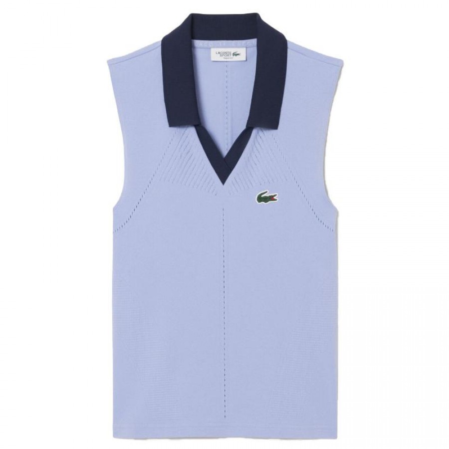 Polo Lacoste Tight Fit Violeta Azul Marino Mujer