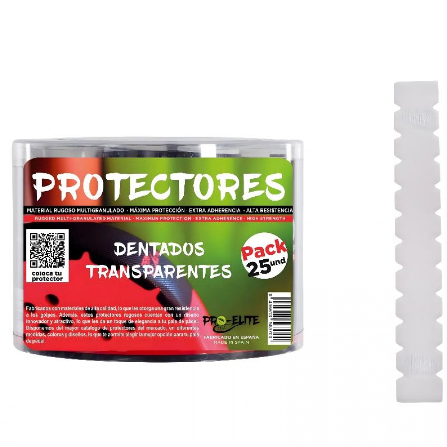 Pro Elite Protecteur Transparent Denté 25 Unités