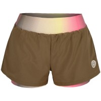 Short Bidi Badu Spectrum Printed 2In1 Marron Amarillo Mujer