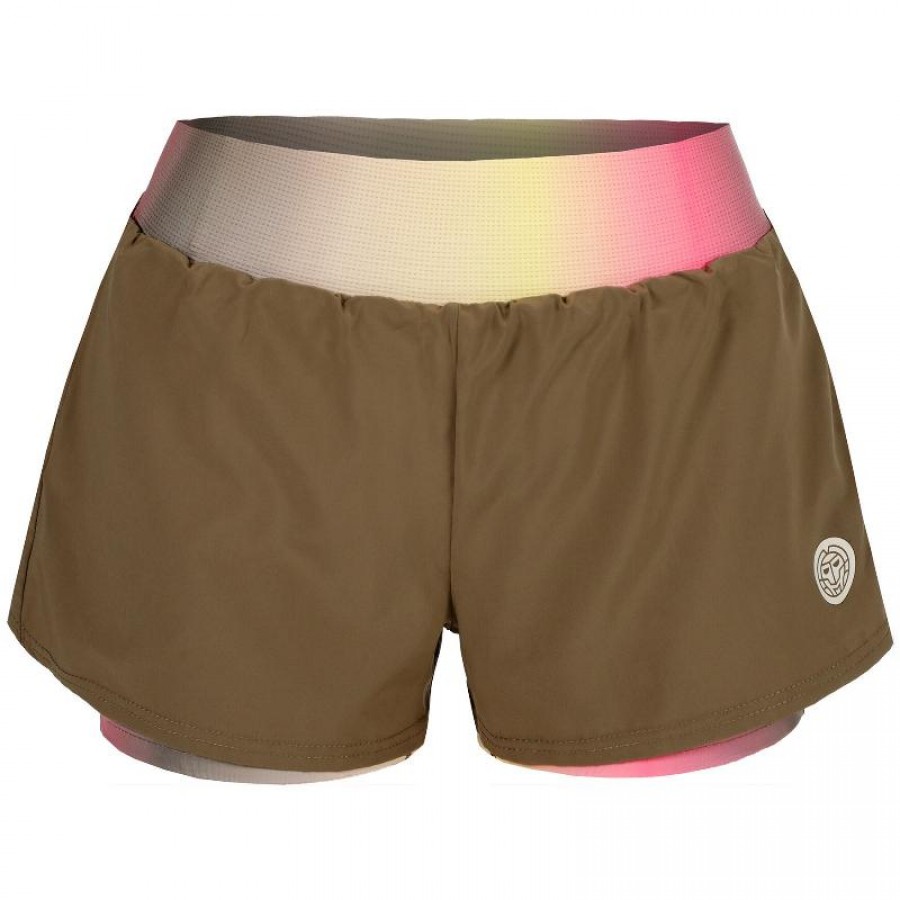 Short Bidi Badu Spectrum Printed 2In1 Marron Amarillo Mujer