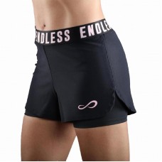 Short Endless Tech Iconic Negro Rosa Cristal Mujer Short Endless Tech Iconic Negro Rosa Cristal Mujer