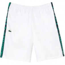 Corto Lacoste Sport Strisce Laterali Bianco Verde Corto Lacoste Sport Strisce Laterali Bianco Verde