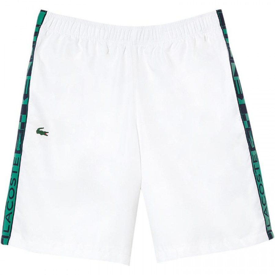 Corto Lacoste Sport Strisce Laterali Bianco Verde