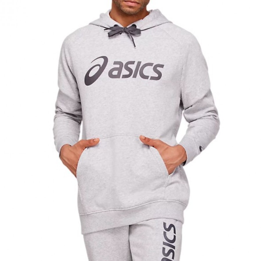 Asics Sweatshirt Grand Gris Clair Gris Fonce Gris