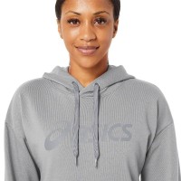 Sudadera Asics Logo Grande Gris Mujer