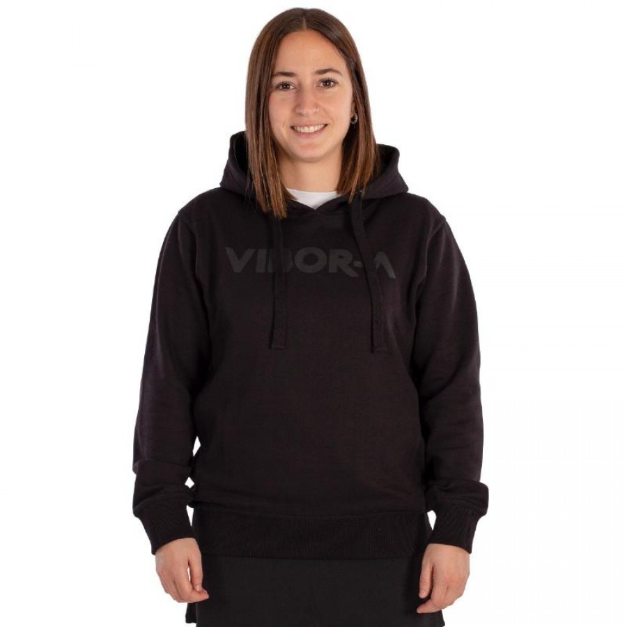 Sudadera Vibora Roca Africana Negro Mujer