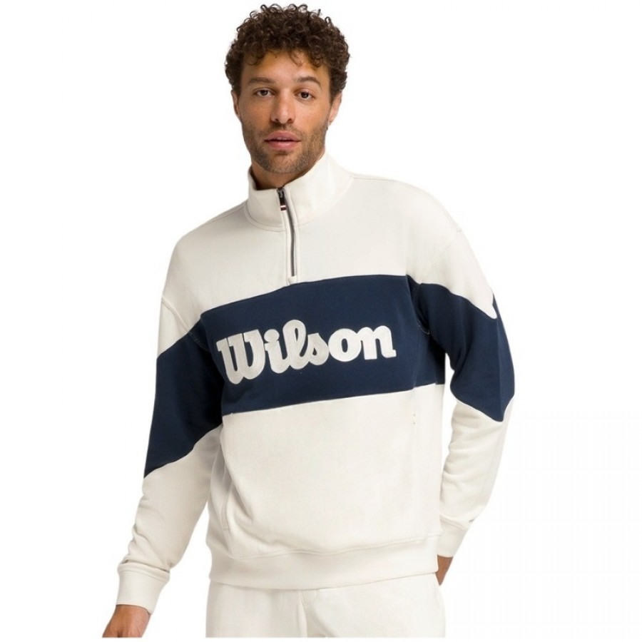 Sudadera Wilson Parkside Meia Zip Blanco Bege