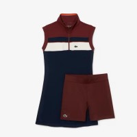 Lacoste Sport Vestido Marinho Reciclado Borgonha