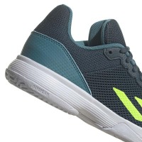 Adidas Courtflash Verde Artic Branco Fluor Junior Tenis