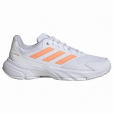 Adidas CourtJam Control 3 Baskets Blanches Orange pour femmes