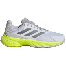 Baskets Femme Adidas CourtJam Control 3 Blanc Argent Lucid Lemon
