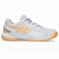 Tênis Asics Gel Dedicate 8 Padel GS Branco Laranja Júnior Tênis Asics Gel Dedicate 8 Padel GS Branco Laranja Júnior