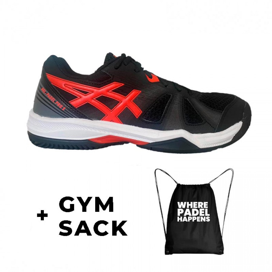 Zapatillas Asics Gel Padel Pro 5 Negro Rojo