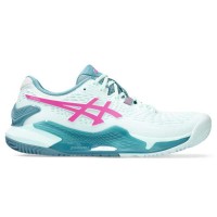 Scarpe Asics Gel Resolution 9 Padel Mint Rosa Fluo Donna