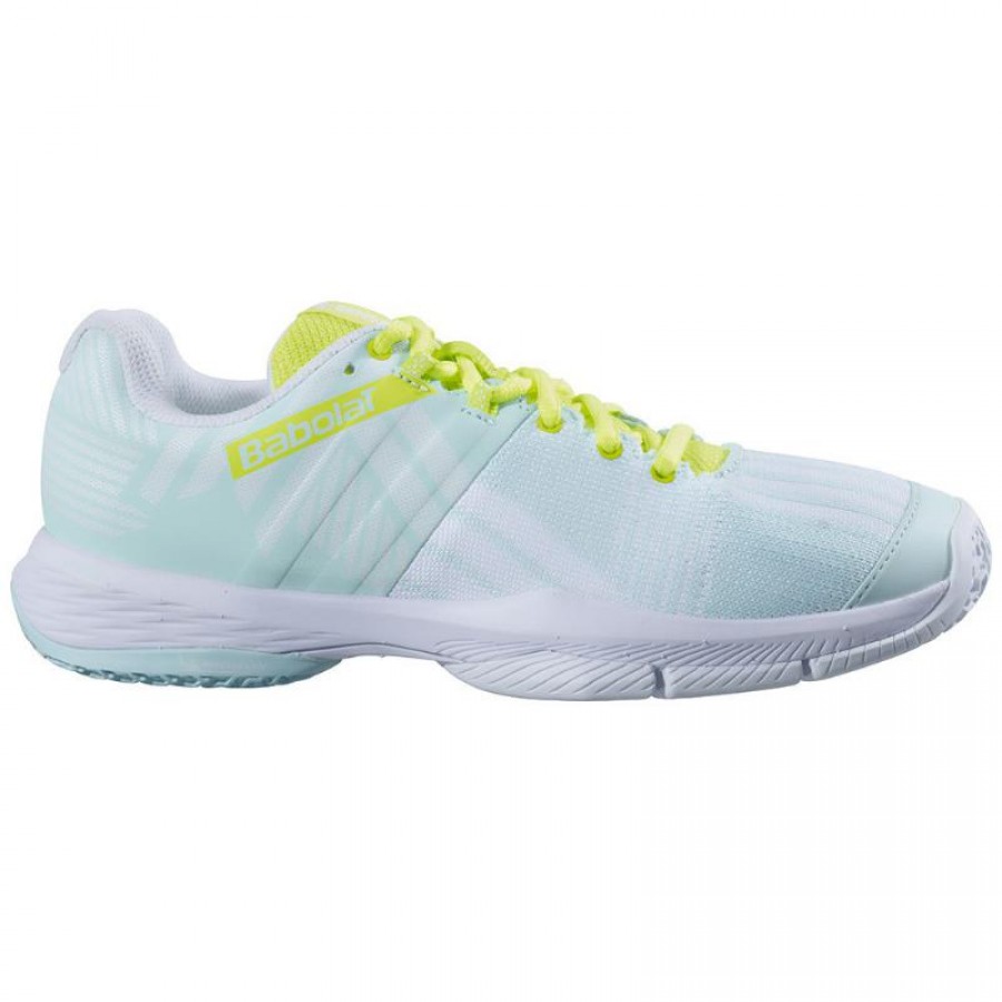 Babolat Sensa Azul Amarelo Fluor Sapatos Femininos