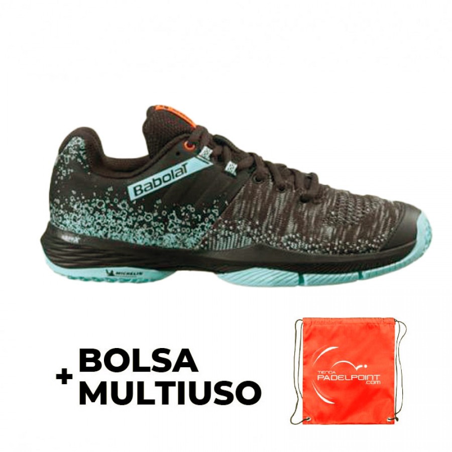 Babolat Sensa Black Turquoise Women Shoes