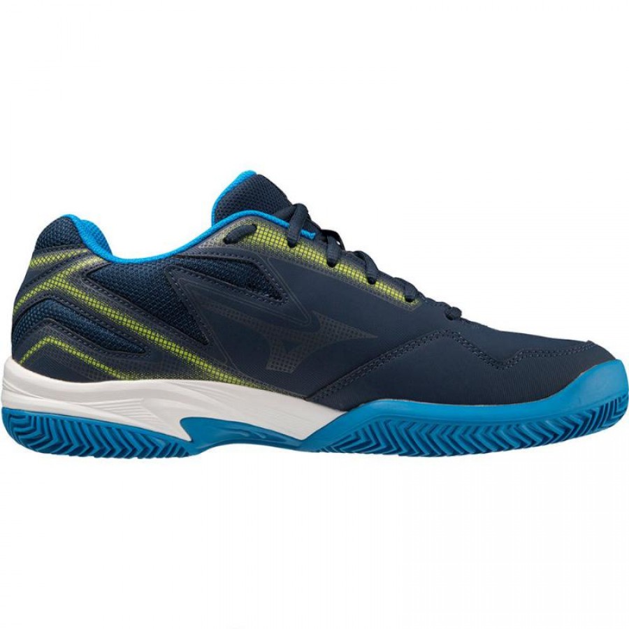 Mizuno Break Shot 4 CC Bleu Fonce Jaune Chaussures