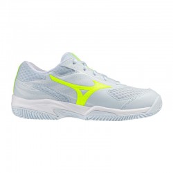 Tênis femininos Mizuno Break Shot 5 Clay Light Blue Light White, Fluor