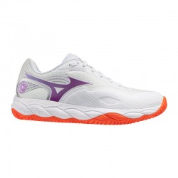 Baskets féminines blanches Mizuno Wave Enforce Court 2 en terre battue