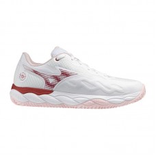 Zapatillas de Padel Mizuno Wave Enforce Court Clay Blanco Rojo Mujer